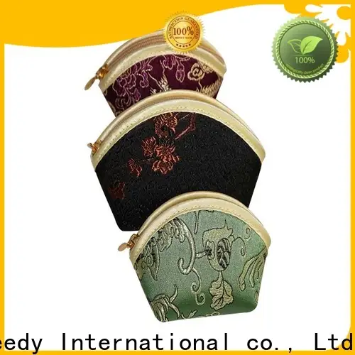 Custom small zippered jewelry pouch brocade company for ring 1