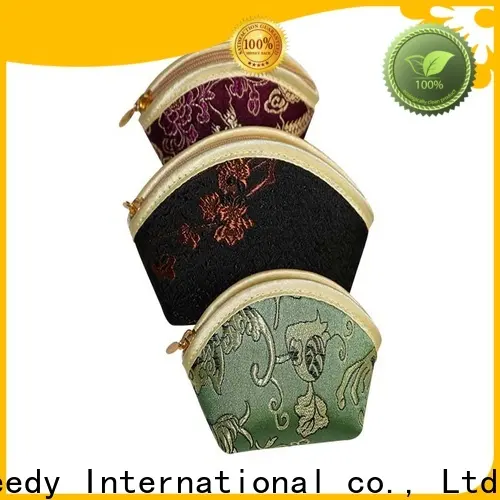 Custom small zippered jewelry pouch brocade company for ring 1
