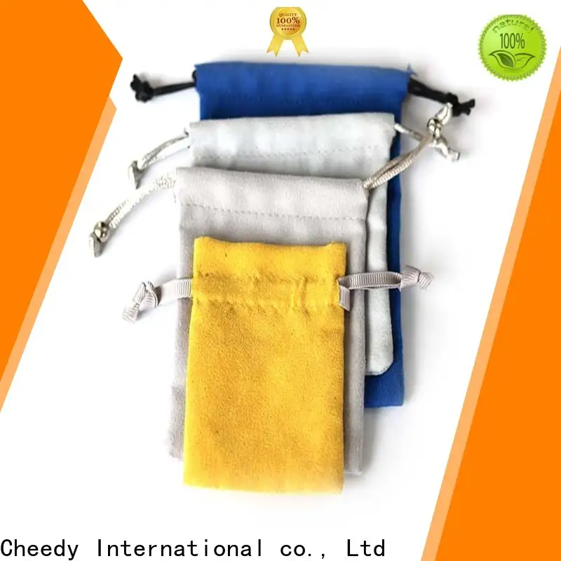 Cheedy jewelry suede drawstring pouch supply for ring 1
