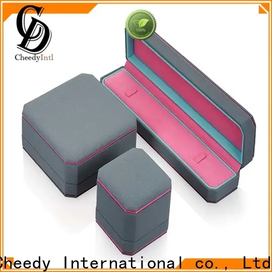 Cheedy leather black jewelry boxes wholesale suppliers for jewelry 1