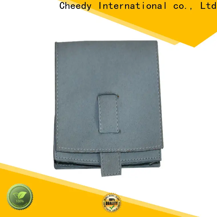 Cheedy packaging blue suede bag for business for necklace 1