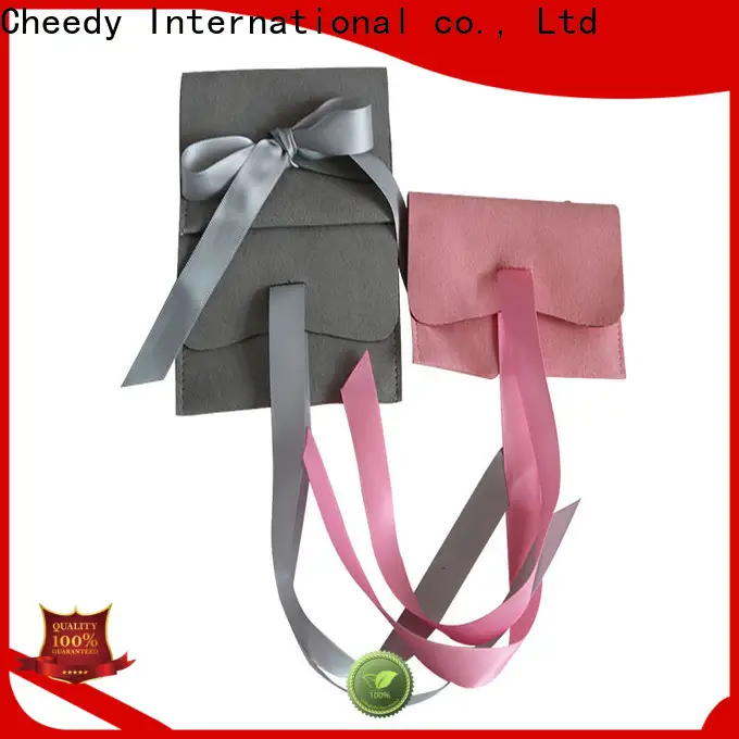 Cheedy High-quality white velvet pouch factory for ring 1