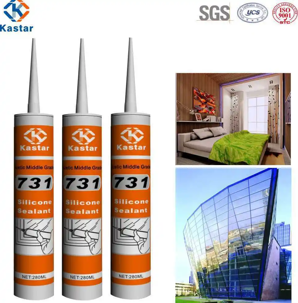 Keo dán thủy tinh silicone axetic cho cửa sổ hợp kim nhôm 5