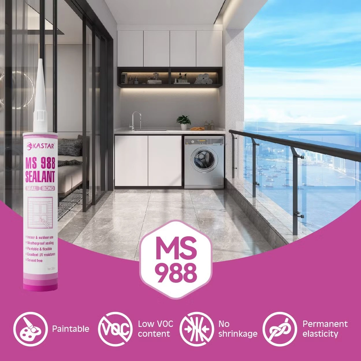 KASTAR988 Sellador de polímero MS híbrido de alta adherencia 1