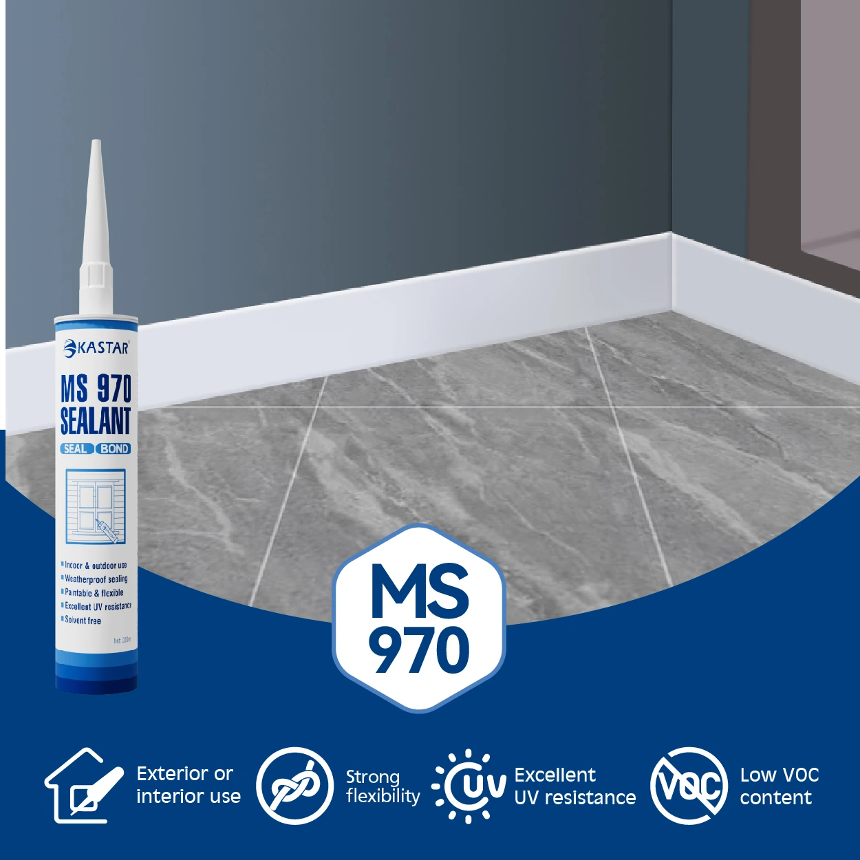 KASTAR MS970 Sealant กาวโพลีเมอร์ผสมสารออกฤทธิ์ต่ำ 1