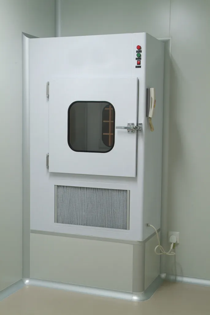 coldrolled steel cleanroom pass box with arc design gmp standard for cargo 1