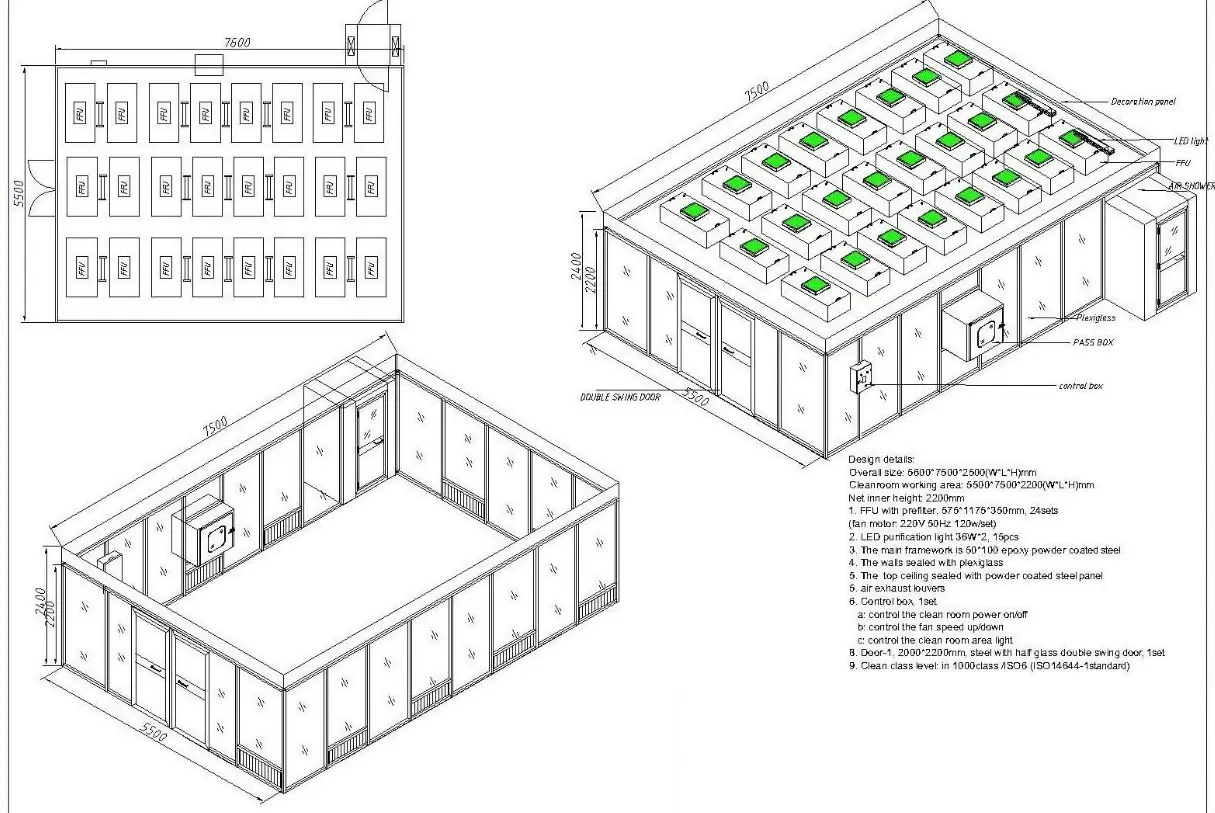 HAOAIRTECH modular cleanroom enclosures for semiconductor factory 2