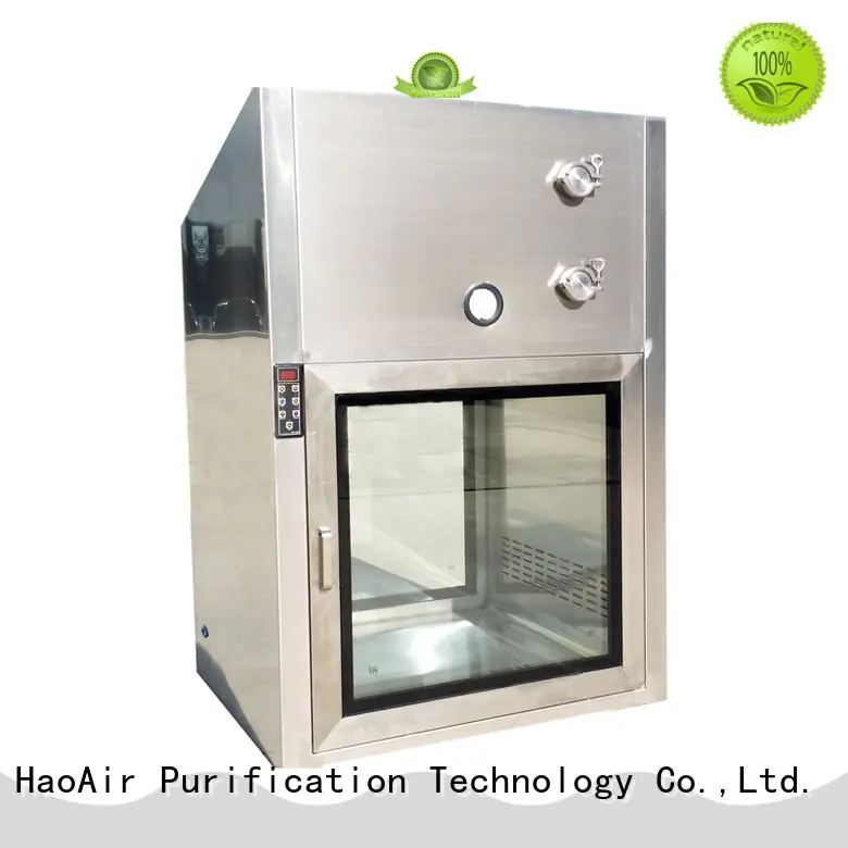 HAOAIRTECH plc control dynamic pass box working principle with arc design gmp standard for hospital 1