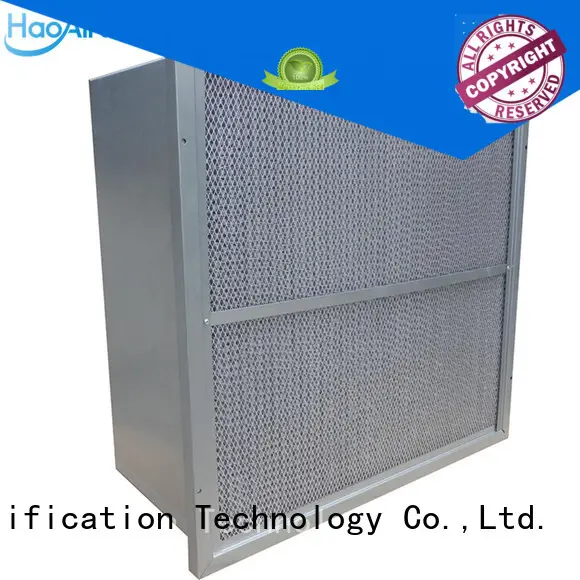 HAOAIRTECH ashare Rigid box filter with gl interlocker frame for food and beverage 1