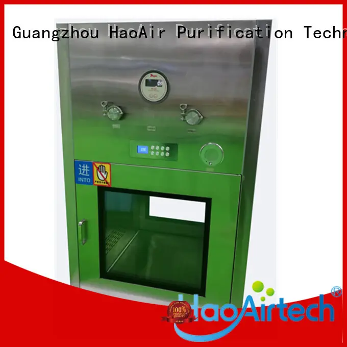 HAOAIRTECH stainless steel cleanroom pass box with arc design gmp standard for hospital 1