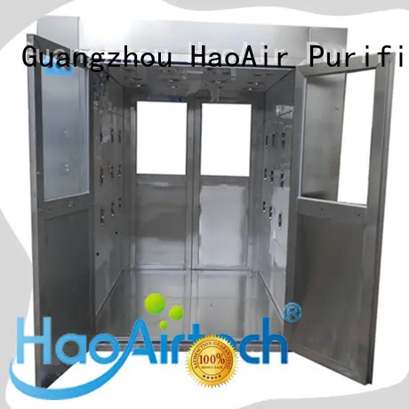 dynamic air shower design with automatic swing door for large scale semiconductor factory 1