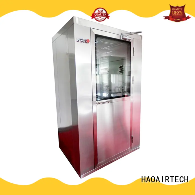 HAOAIRTECH blowing air shower clean room with automatic swing door for pallet cargo 1
