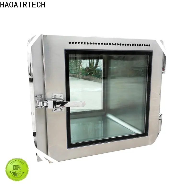 HAOAIRTECH coldrolled steel pass through box with arc design gmp standard for hvac system 1