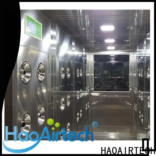 HAOAIRTECH fast rolling air shower manufacturer with three side blowing for pallet cargo 1