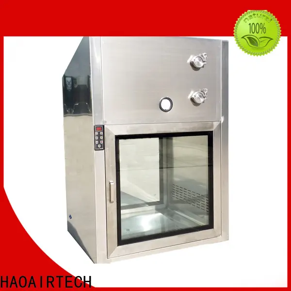 HAOAIRTECH plc control cleanroom pass box with baked painting for clean room purification workshop 1