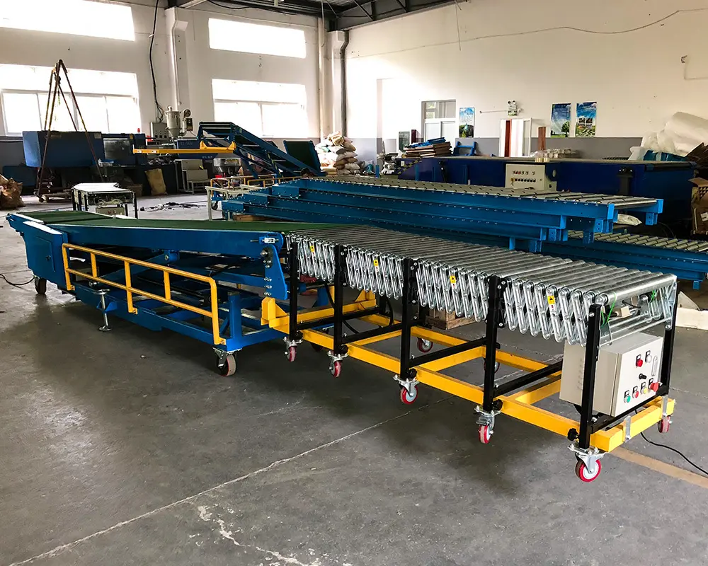 Top belt conveyor for truck loading unloading loading manufacturers for warehouse 4