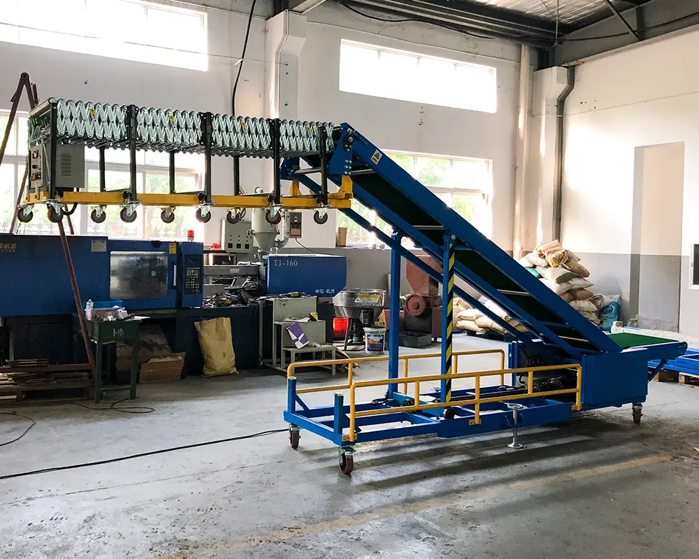 Top belt conveyor for truck loading unloading loading manufacturers for warehouse 5