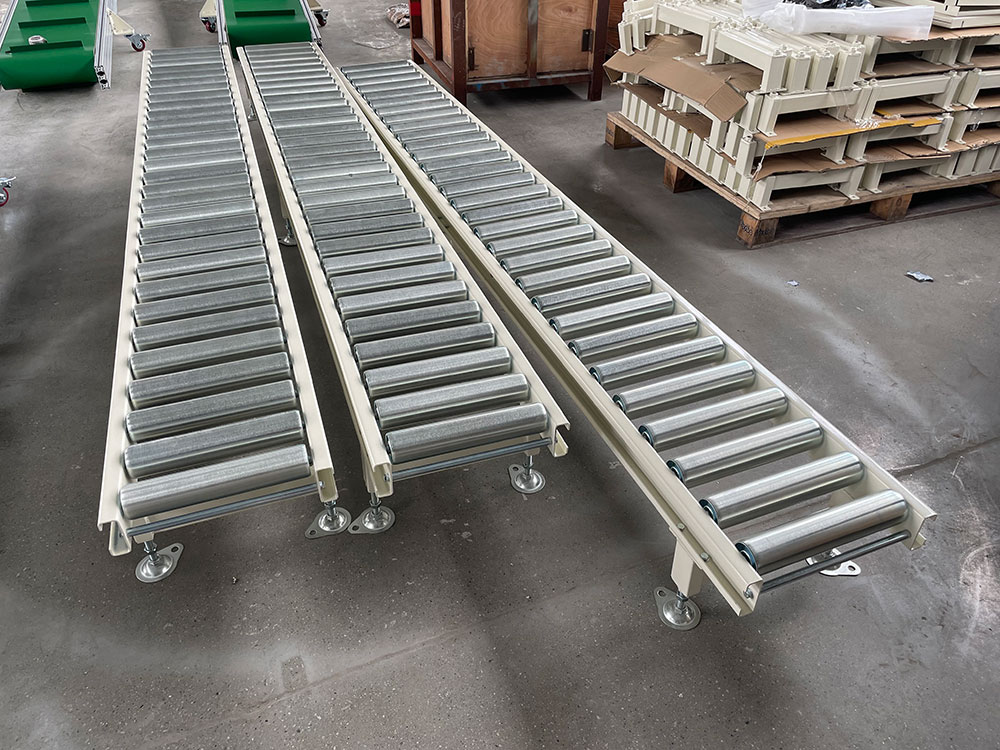 Warehouse Gravity Roller Conveyor System Cardboard Loading Unloading ...