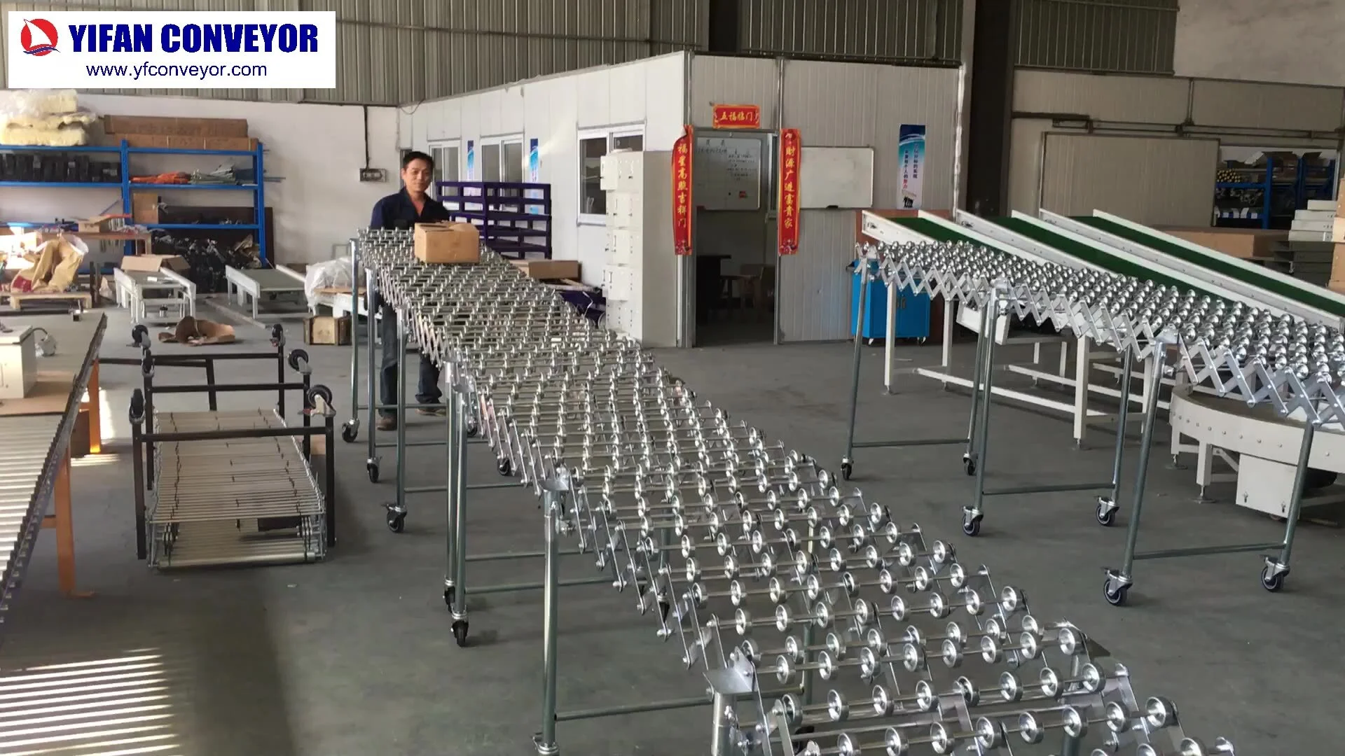Flexible steel skate wheel conveyor roller, unloading roller conveyor 1