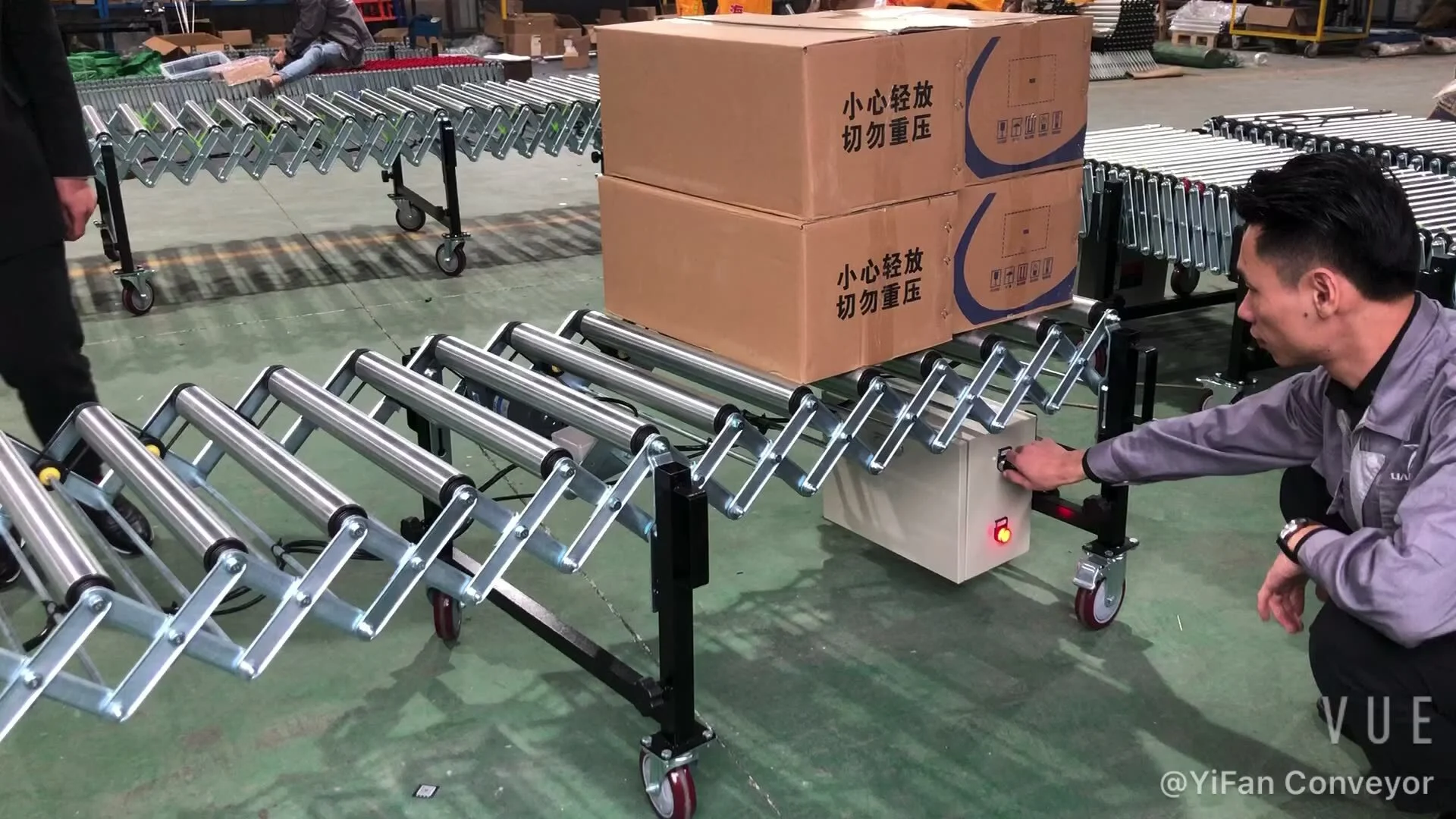Customize powered flexible roller conveyor power 1