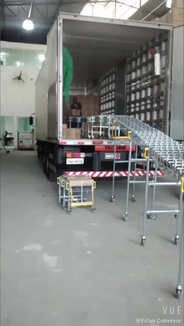 Good quality portable gravity steel skate wheel conveyor for unloading cartons 1