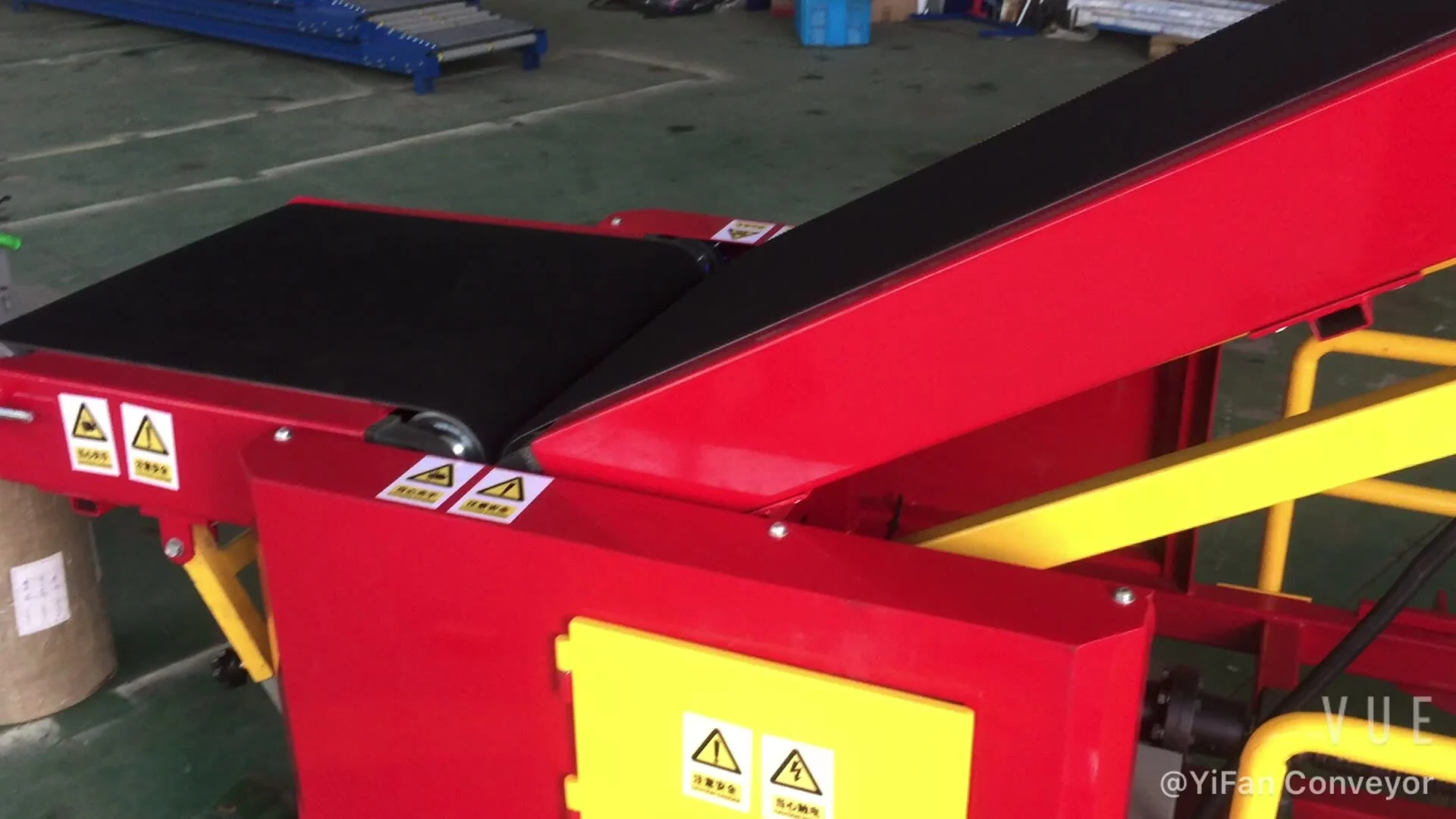 Portable conveyor belt system for loading truck load 1