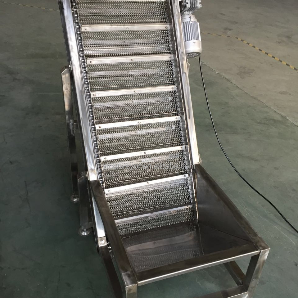 Stainless Steel Wire Mesh Belt Conveyor With Hopper Stainless Steel conveyor belt 1