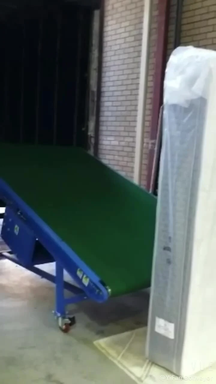 Inclined portable conveyor belt for conveying cartons,boxes,bags into trucks containers1 1