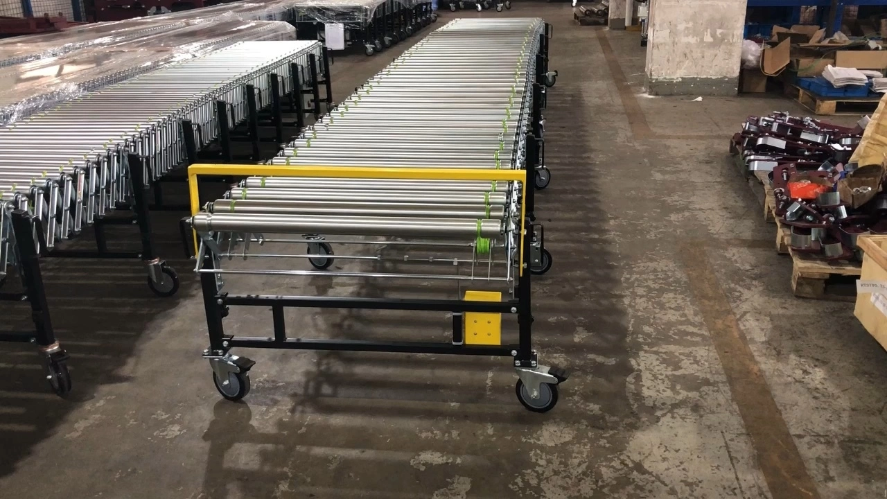 Expandable Powered Roller Conveyor, Motorized Flexible Roller Conveyor,Mobile Roller Conveyor1 1