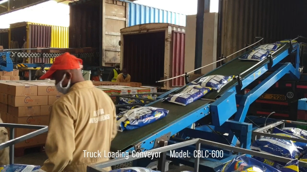 Carga y descarga de cinta transportadora inclinable, máquina transportadora de carga de camión móvil para bolsas 1