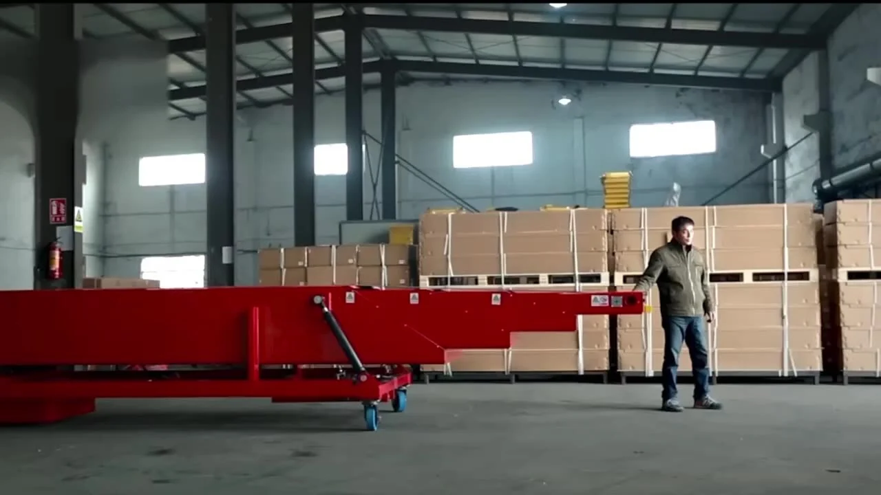 Pu pvc telescopic truck loading belt conveyor 1