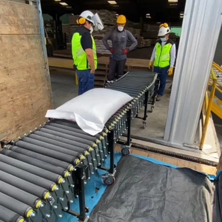 Expandable Mobile flexible Powered rubber coated Roller Conveyor big loading1 1