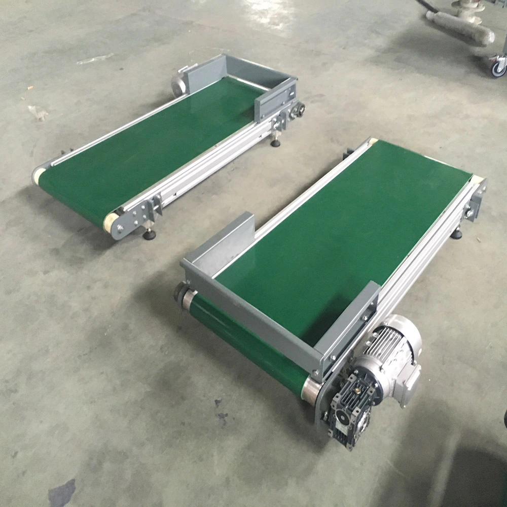 Aluminium PVC PU belt conveyor plastic adjustable mini height belt conveyor 1