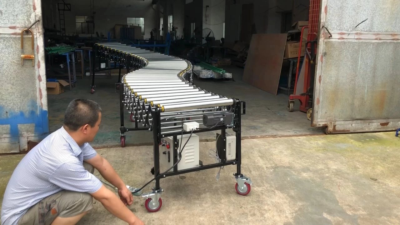 High load extendable powered roller conveyor 1