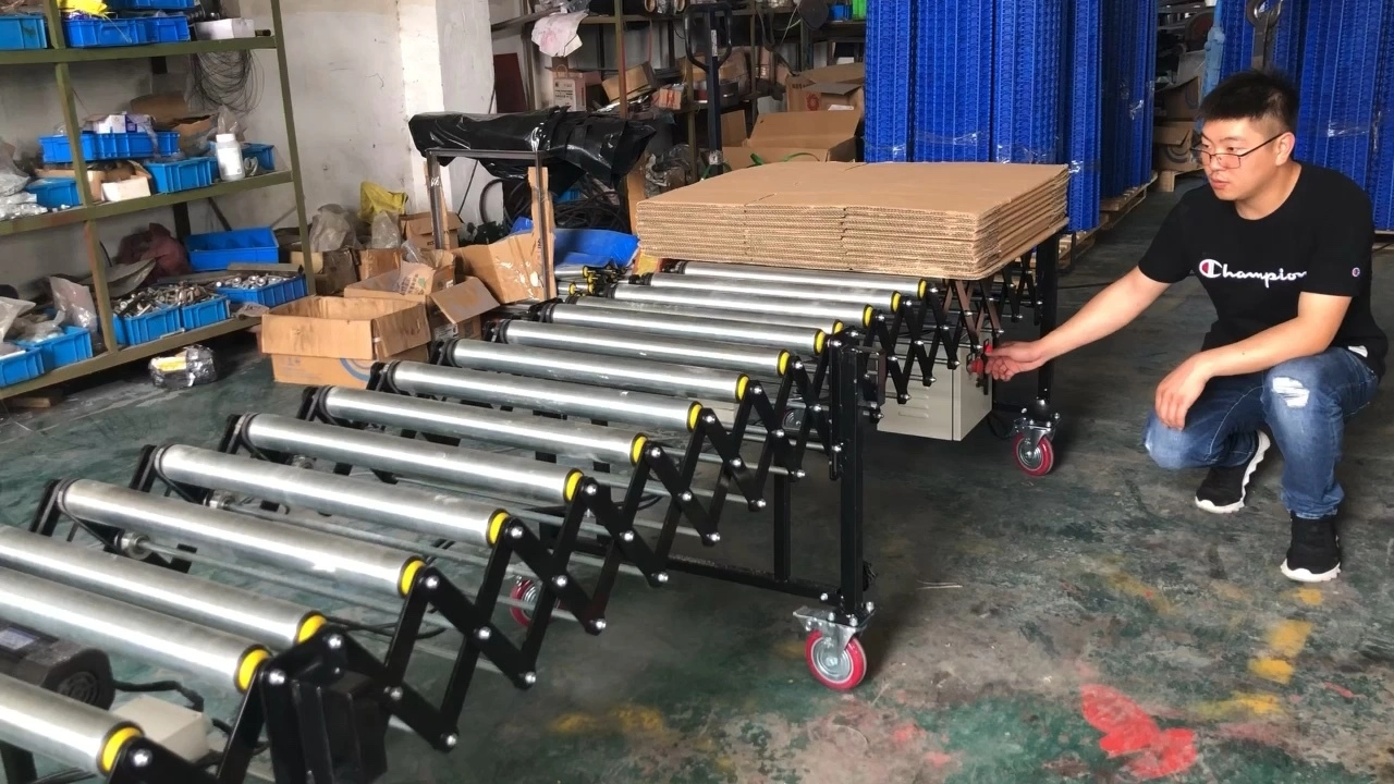 Flexible extendable motorized roller conveyor 1