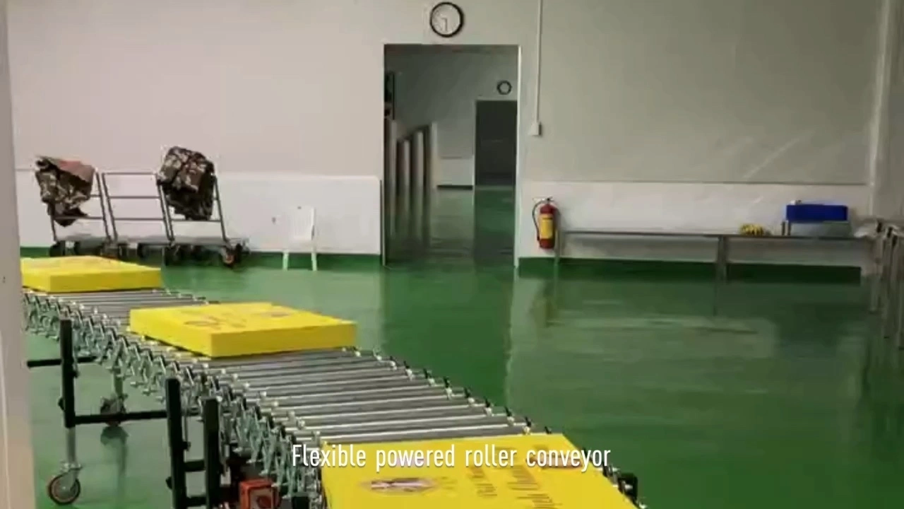 Cartons,bags,fruit boxes,vegetable bins loading and unloading roller conveyor table 1
