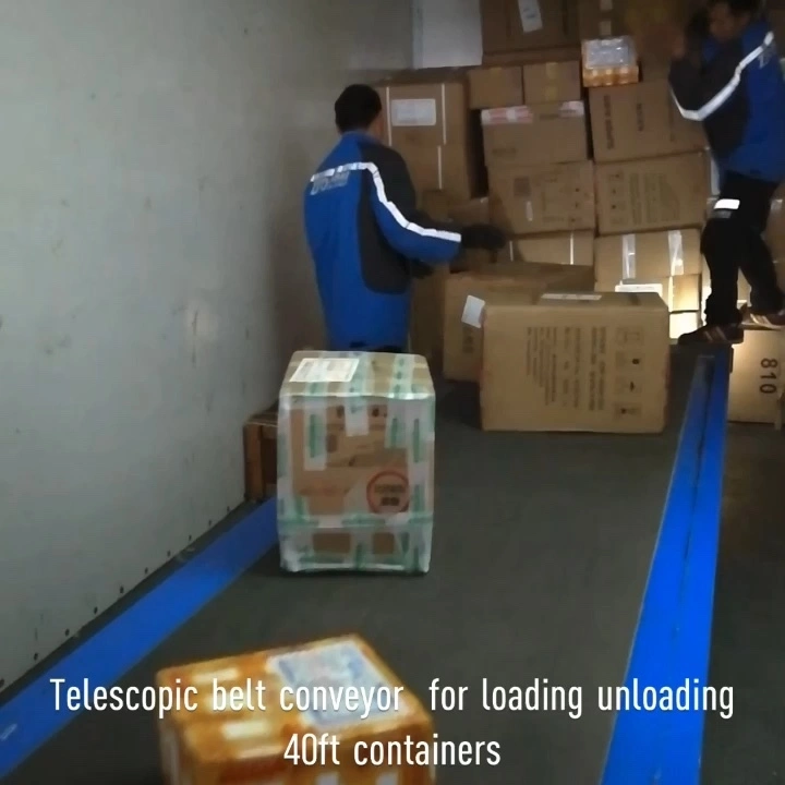 Food grade telescopic belt conveyor with end counting sensor 1