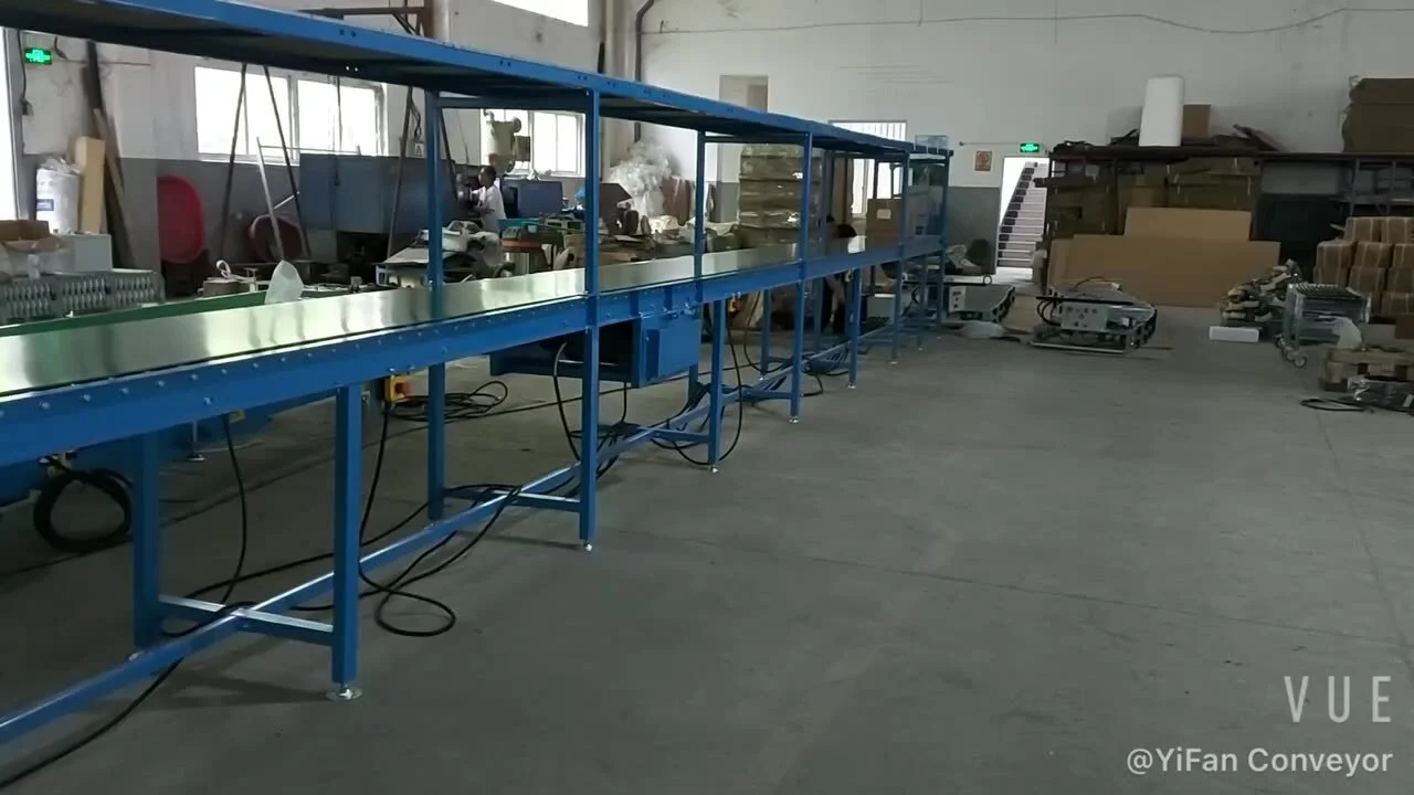 Warehouse PVC conveyor belt with top storage shelves1 1