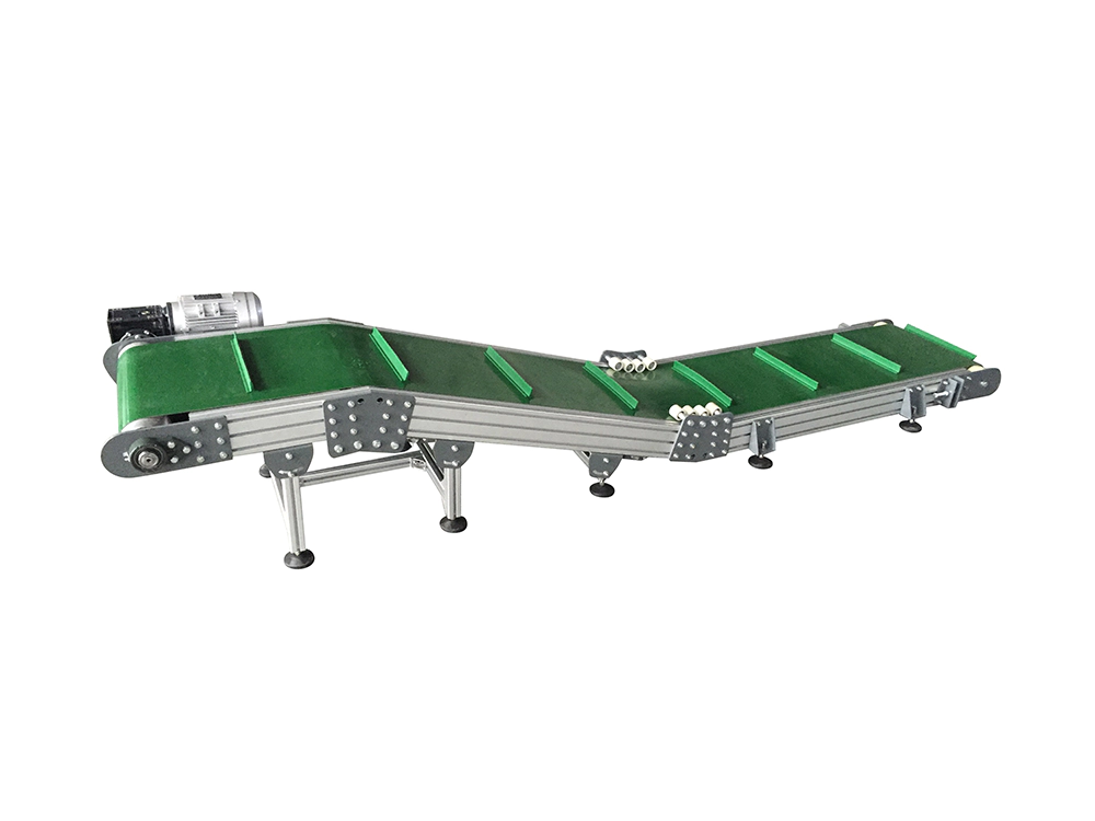 Light Duty Aluminum PVC Belt Conveyor with baffles