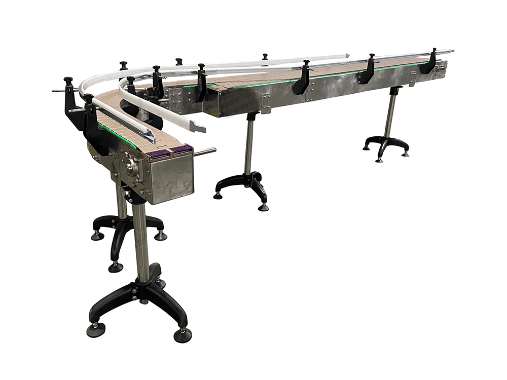 Plastic Slat Belt Conveyor in Stainless Steel Frame 1
