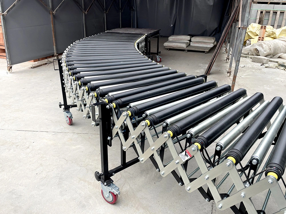 50KG Cement Bags Loading and Offloading Telescopic Motorized Roller Conveyor 1