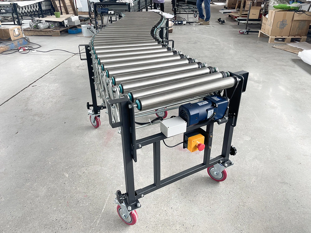 Expandable Motorized Roller Conveyor with Stainless Steel 304 Conveyor Rollers 1
