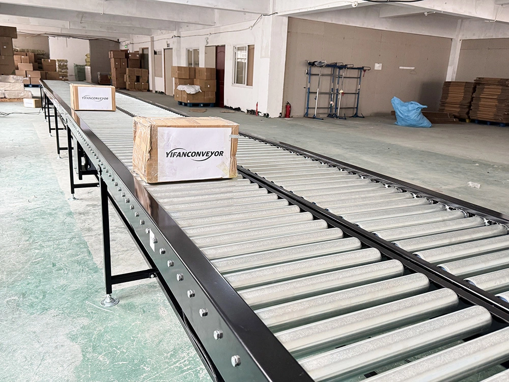 Two Powered Roller Conveyor Machine Running Side by Side Conveyor Roller Line 1