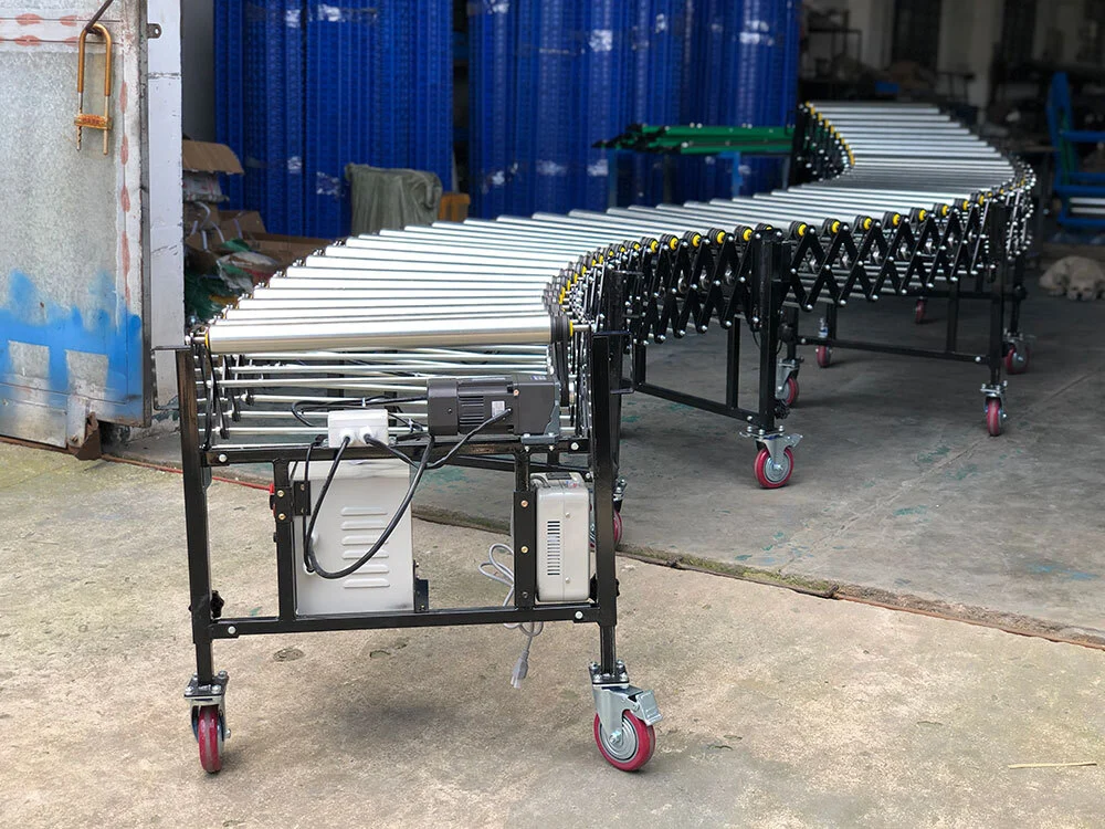 100KG Load Capacity Heavy Duty Flexible Powered Roller Conveyor 1