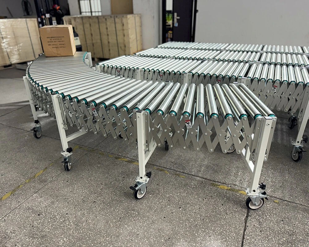 بھاری بوجھ کے لیے غیر طاقت والا ٹیلیسکوپک رولر کنویئر - جگہ کی بچت اور پائیدار 1
