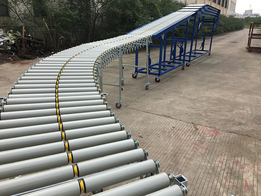 Flexible Gravity Double PVC Roller Conveyor – Extend Your Reach, Simplify Unloading 1