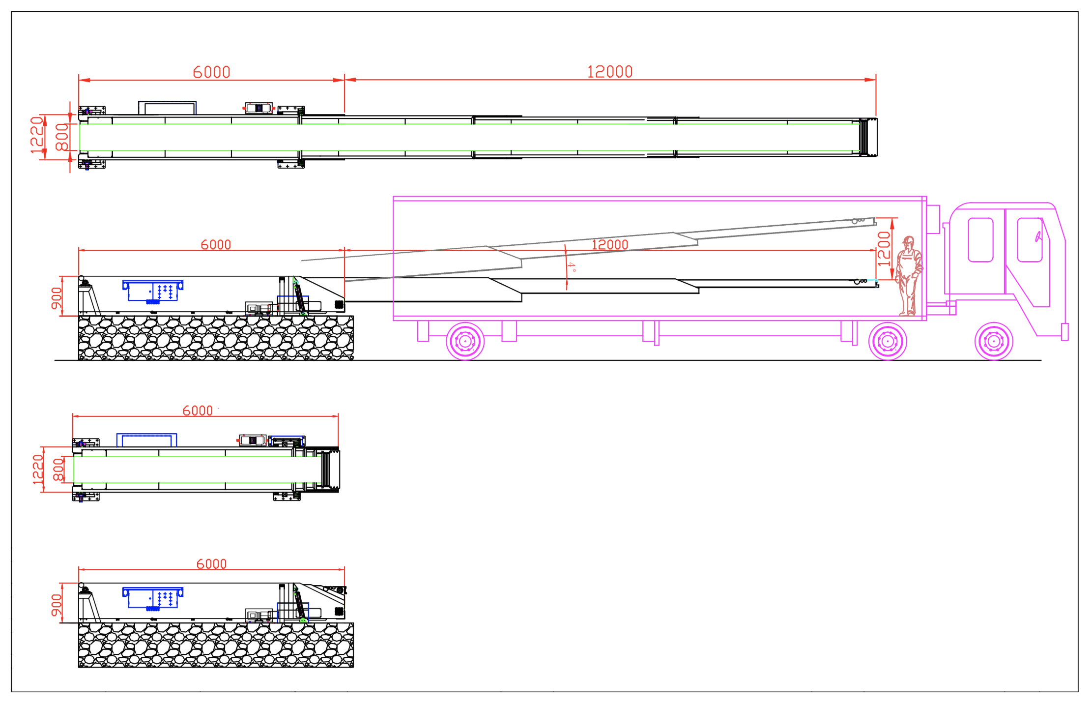 Fixed Telescopic Belt Conveyor for Load Unload 20ft <000000> 40ft Container 8