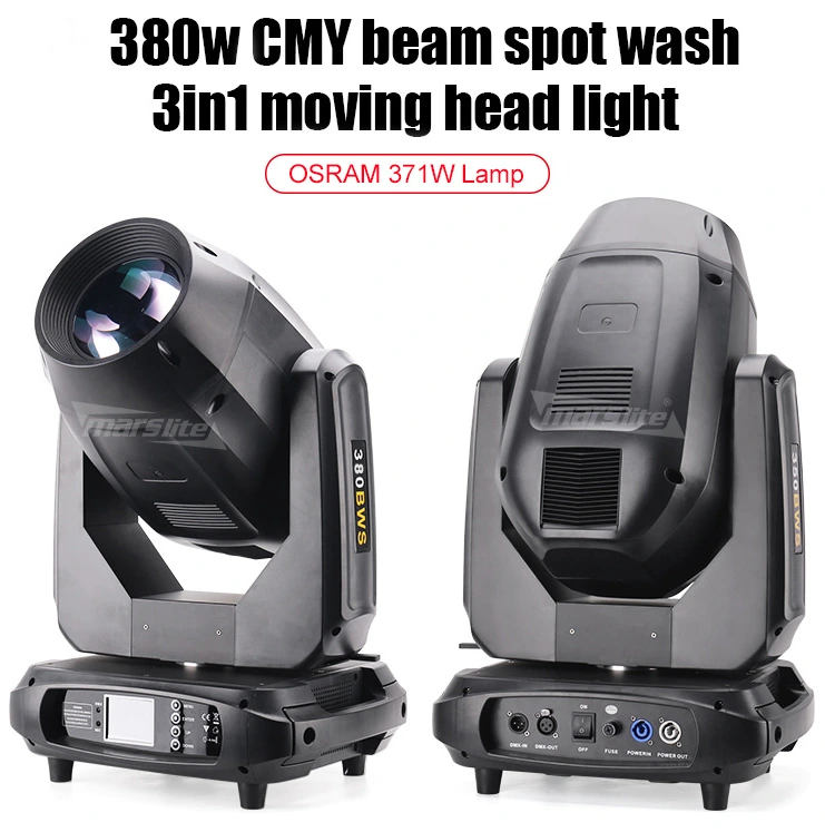 Lumière de scène à tête mobile Marslite 380w CMY Beam Wash Spot 3 en 1 1