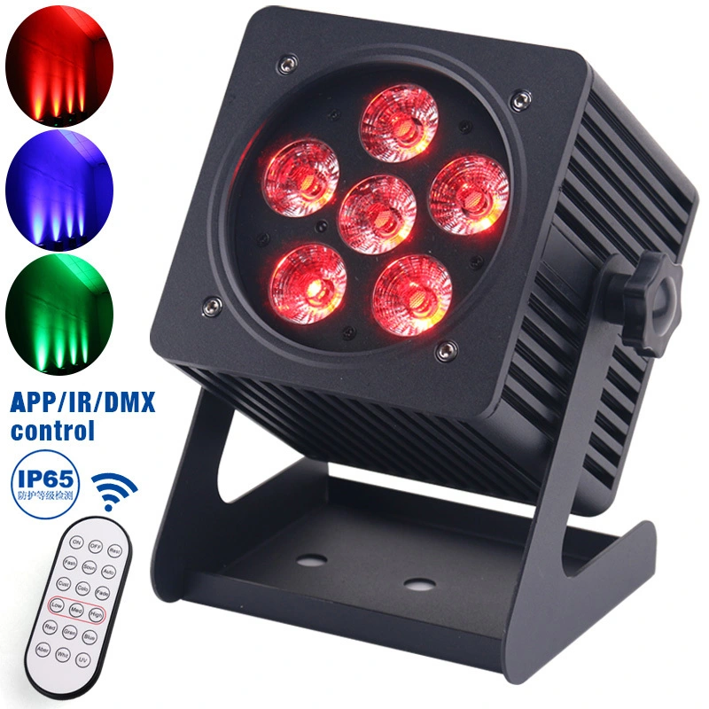 Alto brillo IP65 6X18W RGBWA + UV LED con batería inalámbrica al aire libre DMX Wifi Par luz MS-BW618 1