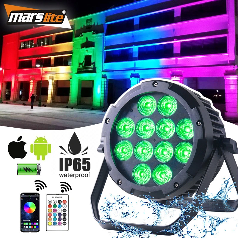 IP65 12x18w RGBAW UV Led Par batterie sans fil APP Wifi batterie Uplight Led étanche Par lumière 1